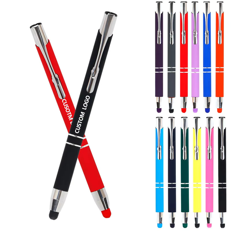 Custom Printed Ballpoint With Logo Metal Pen With Stylus Ball Point Pen Promotional Pen Wholesale